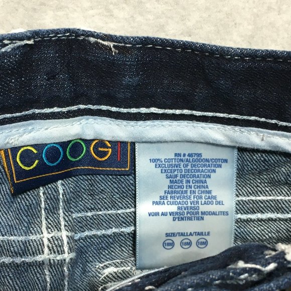 COOGI Limited Edition White Leather Trim Dark Rinse Indigo Denim Jeans Boys 18m - Picture 10 of 16